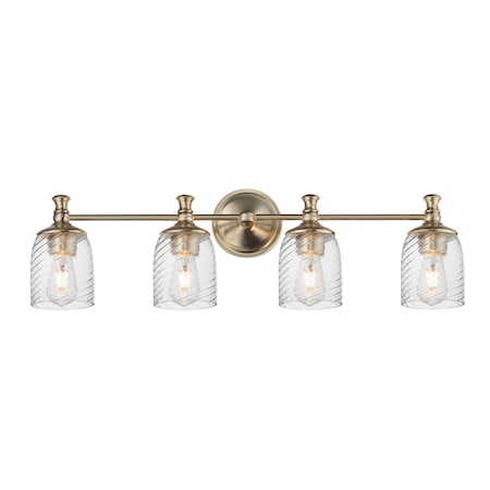 Maxim Lighting Swirl 4-Light Bath Vanity, Satin Champagne 21354CRSCH